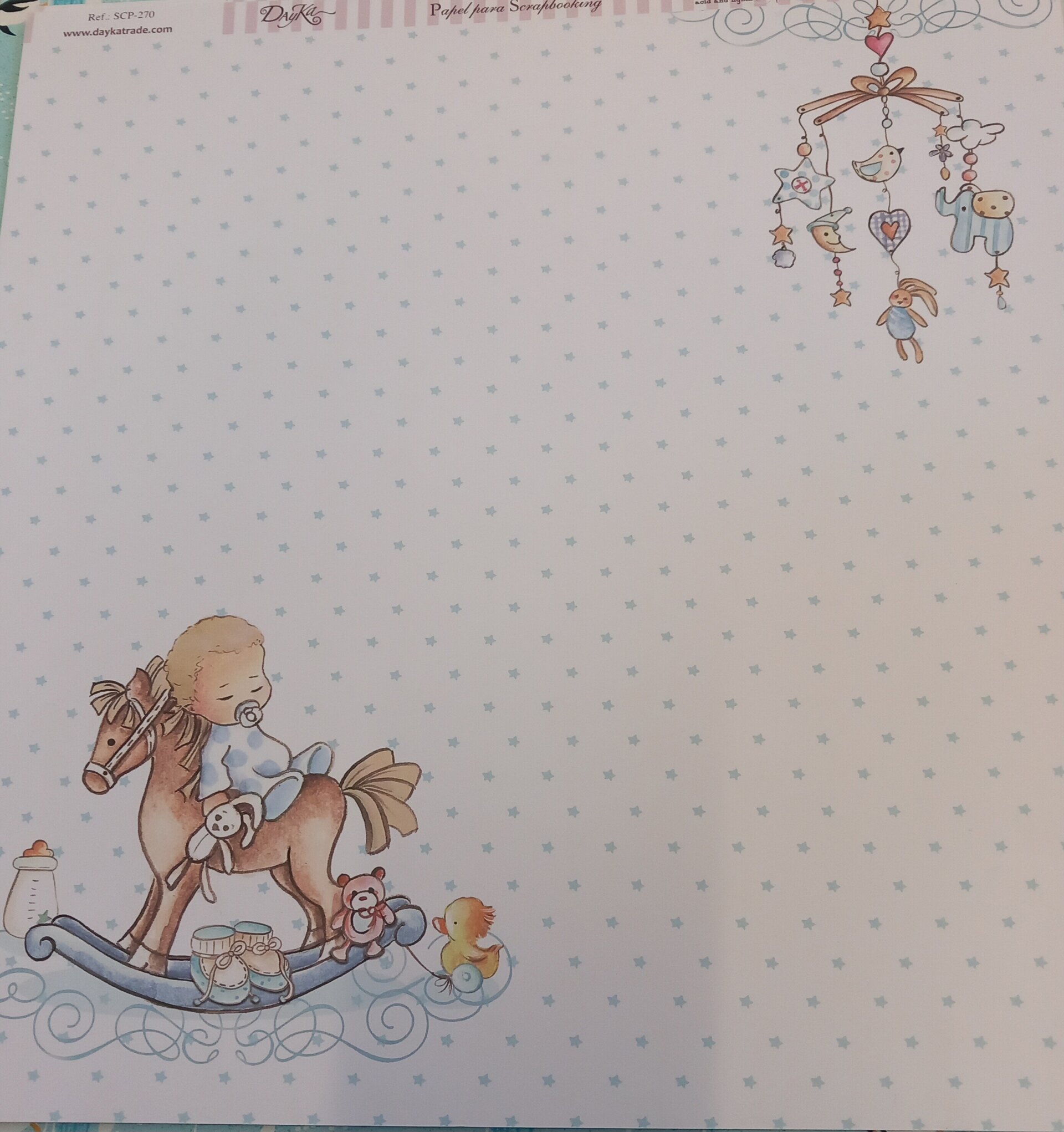 PACK 5 LAMINAS DIFERENTES PAPEL SCRAP DOBLE CARA bebe/infantil - 5