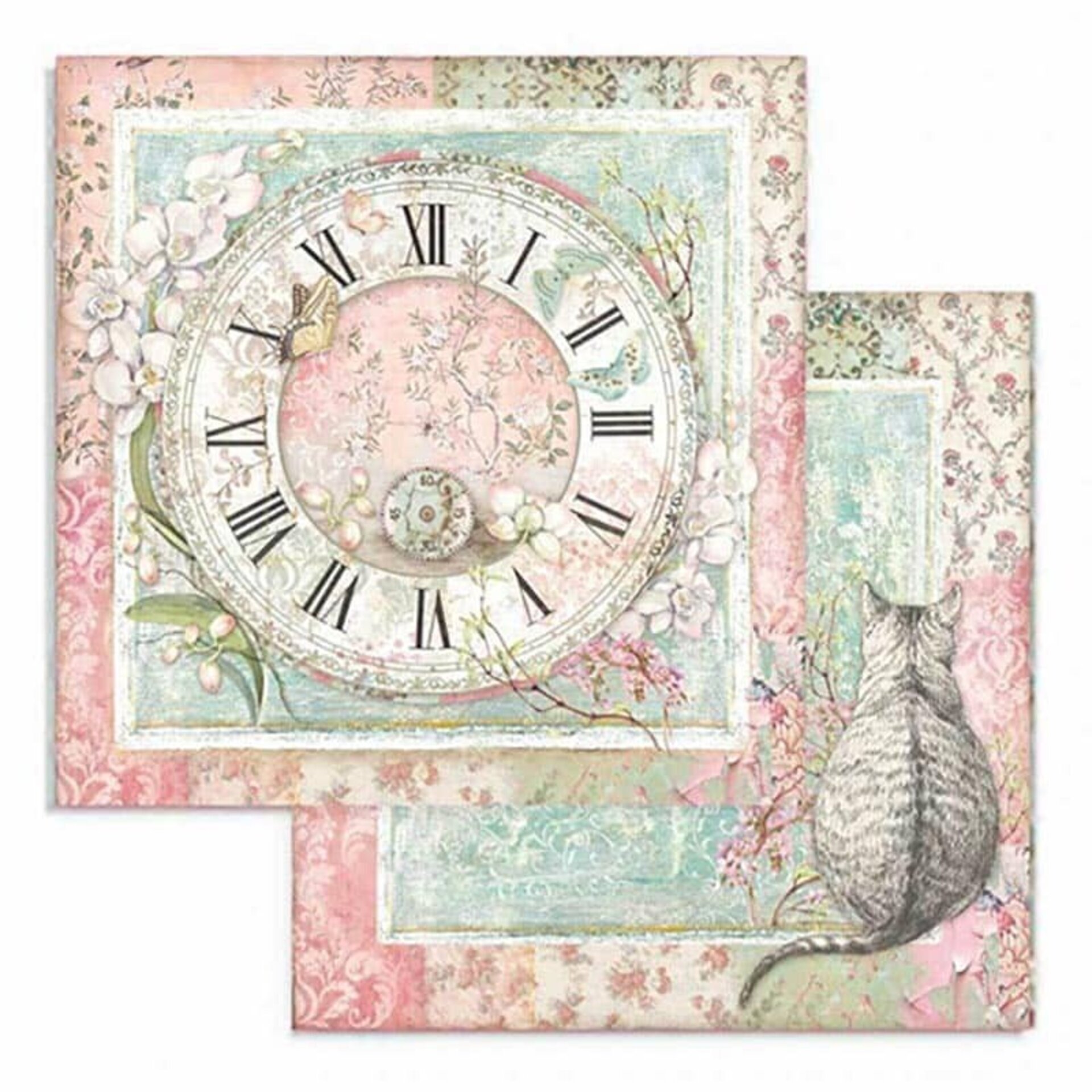 PAPEL SCRAP COLECCIÓN  ORQUIDEAS Y GATOS (Doble cara) - 5