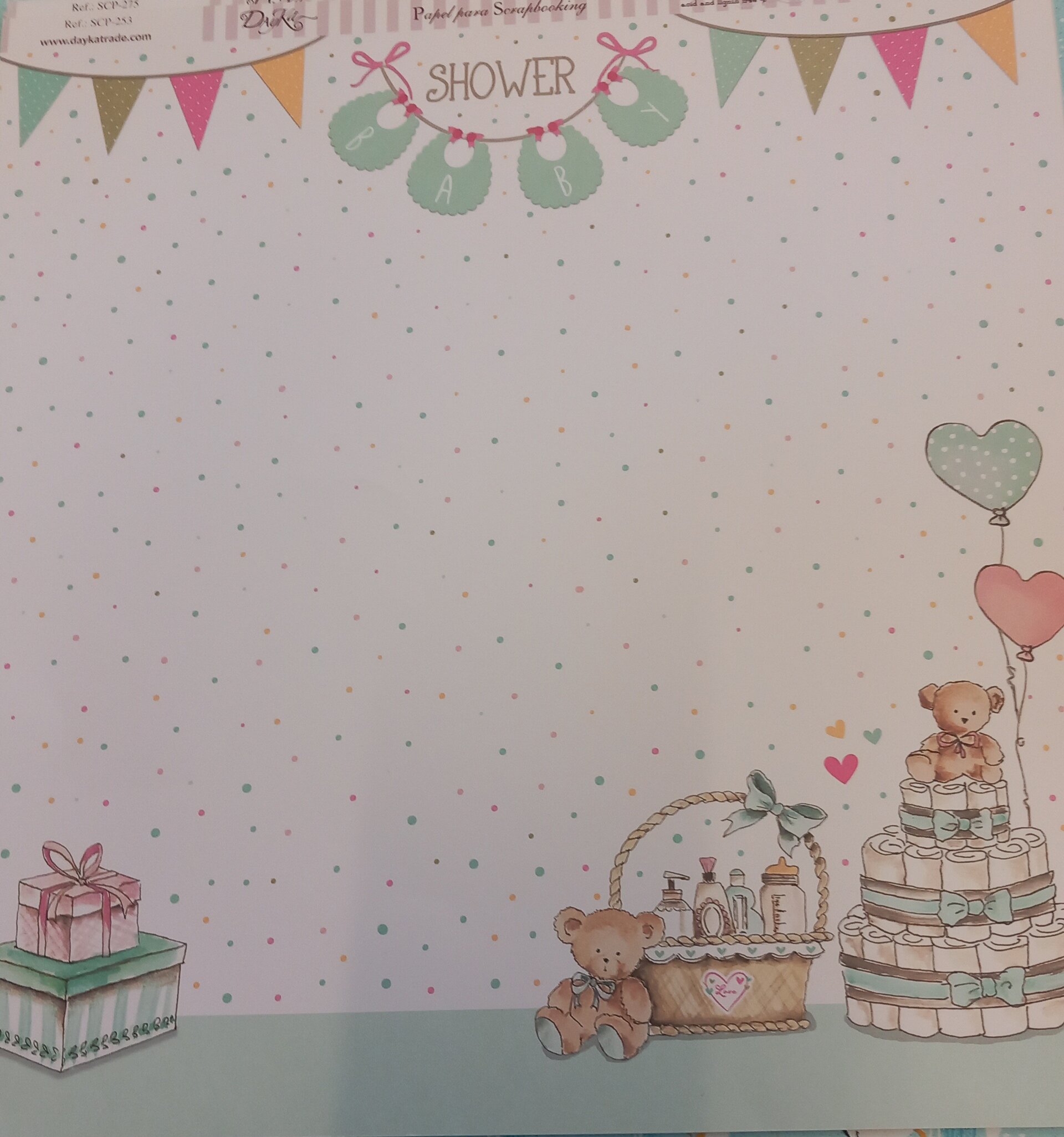 PACK 5 LAMINAS DIFERENTES PAPEL SCRAP DOBLE CARA bebe/infantil - 3