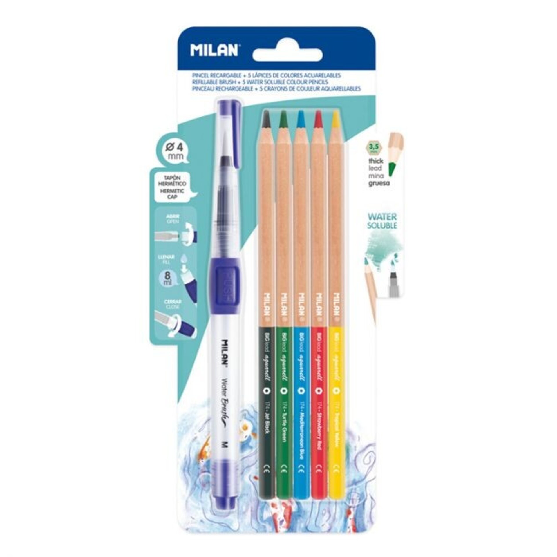 LAPICES ACUARELABLES + PINCEL RECARGABLE - 2